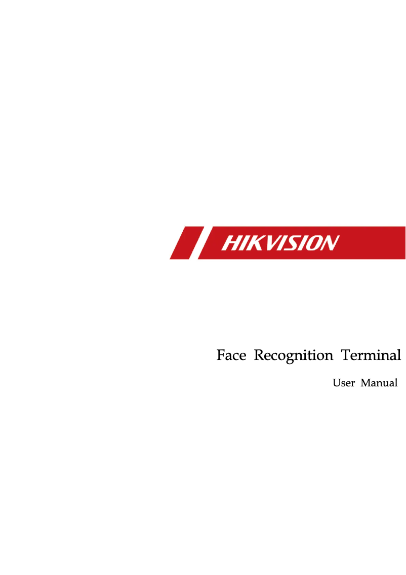 Page 1 de la notice Manuel utilisateur Hikvision Face Recognition Terminal