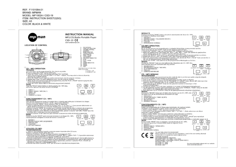 Imagen de la primera página del manual del dispositivo CSD-19