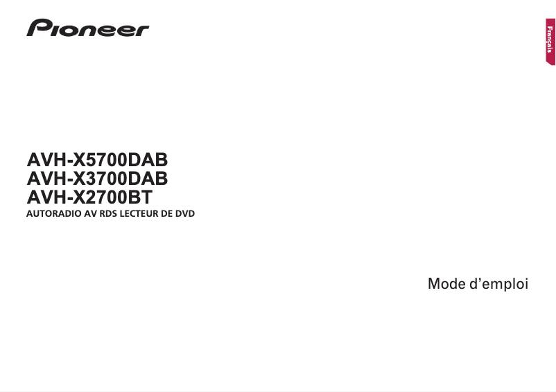 Page n°1 - Manuel utilisateur Pioneer AVH-X5700DAB