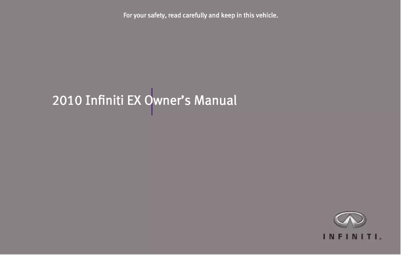 Page 1 de la notice Manuel utilisateur Infiniti EX (2010)