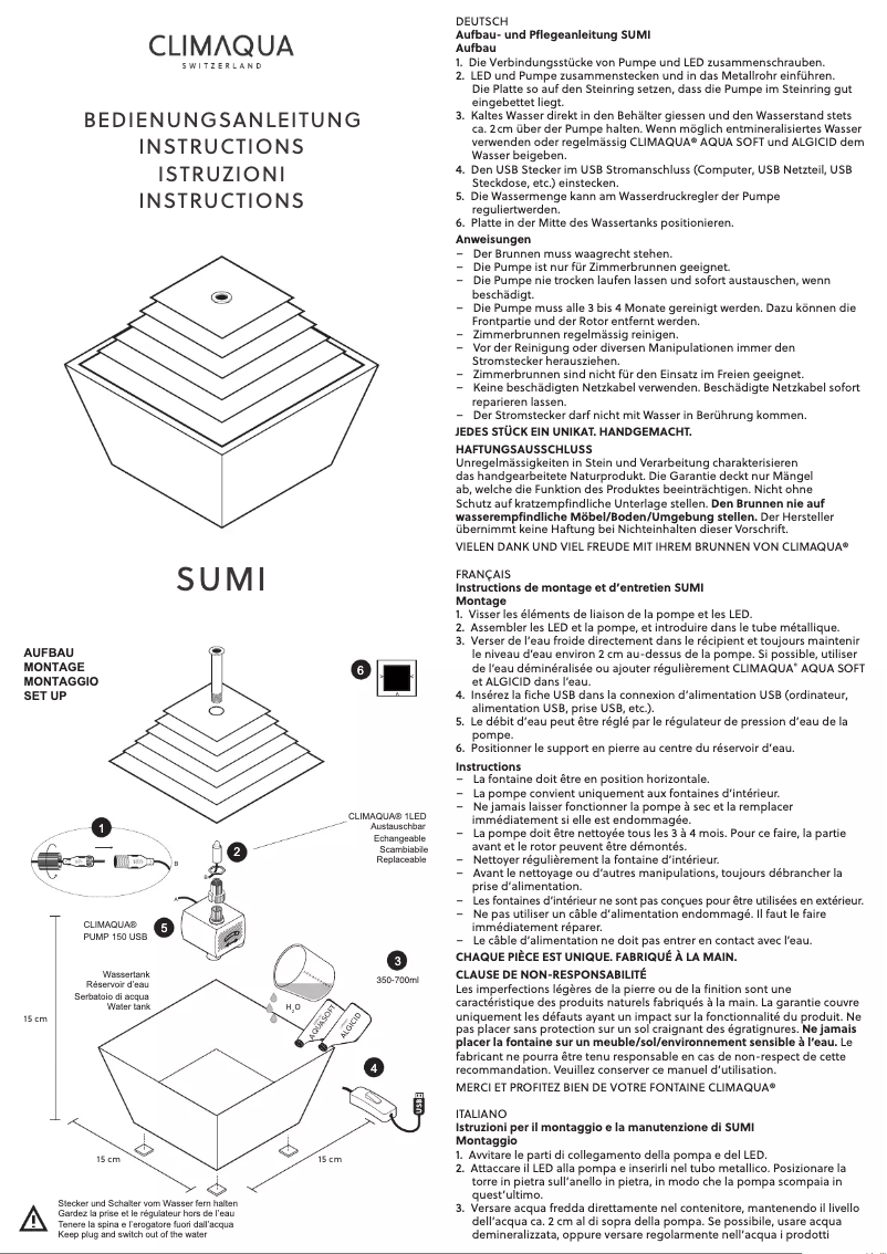 Page n°1 - Manuel utilisateur CLIMAQUA SUMI