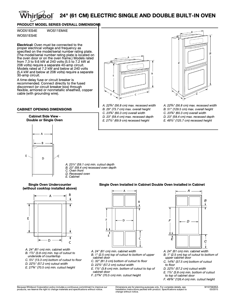 Página 1 del manual Manual de usuario Whirlpool WOD51ES4ES