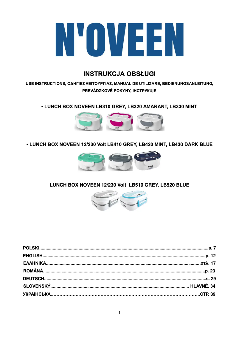 Page 1 de la notice Manuel utilisateur N'oveen LB540