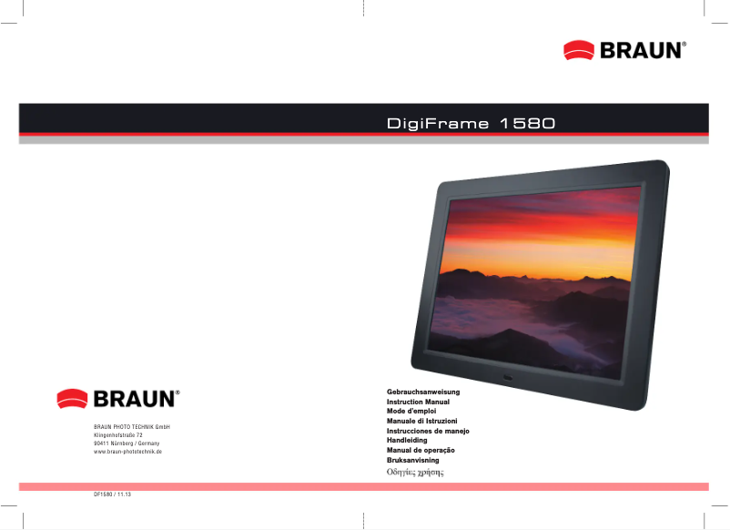 Page n°1 - Manuel utilisateur Braun DigiFrame 1580