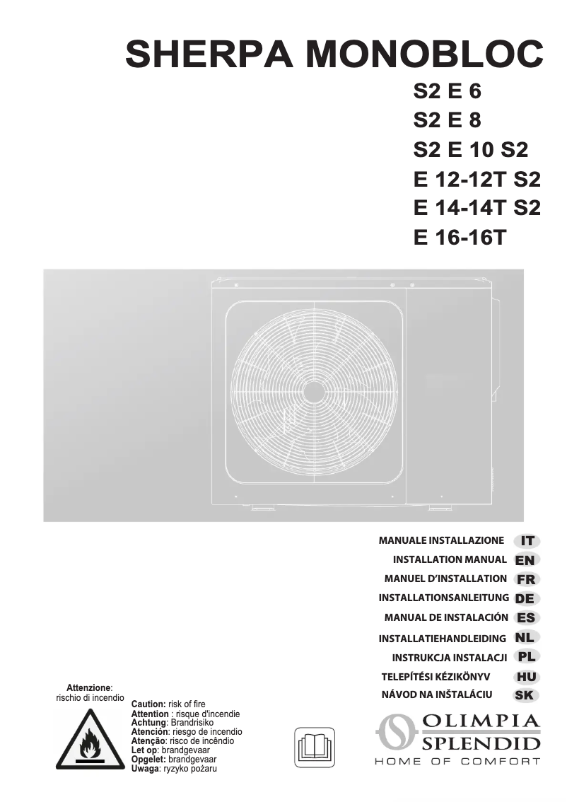 Page 1 de la notice Manuel utilisateur Olimpia Splendid Sherpa Monobloc S2 E