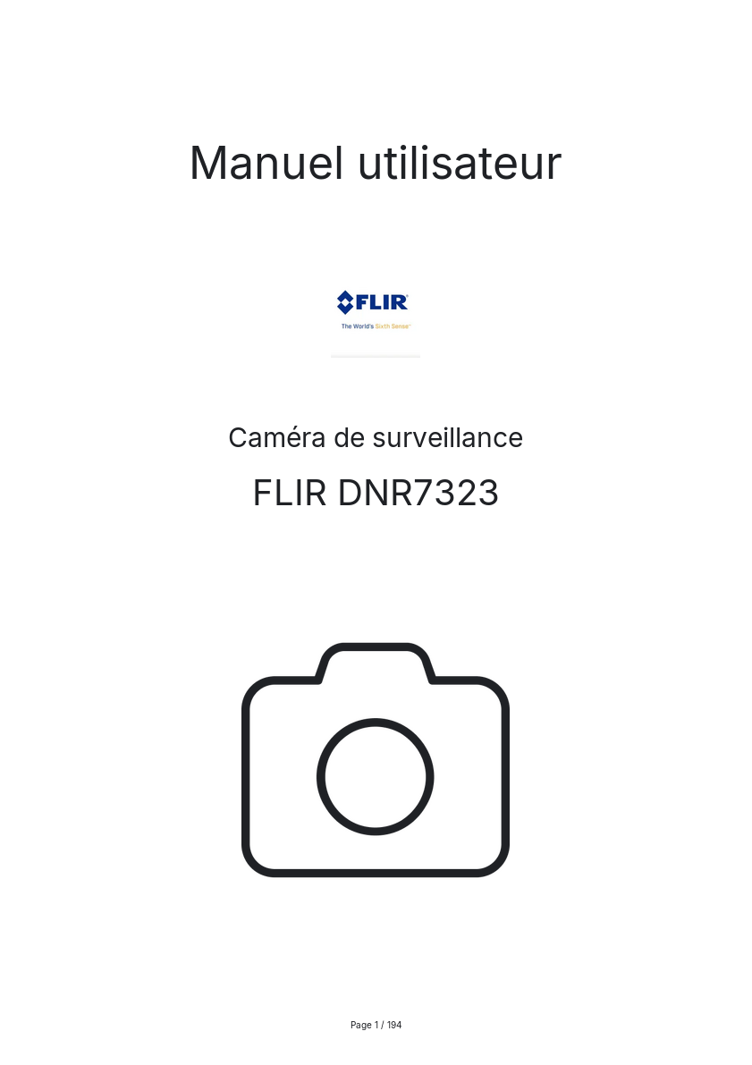 Image de la première page du manuel de l'appareil DNR7323