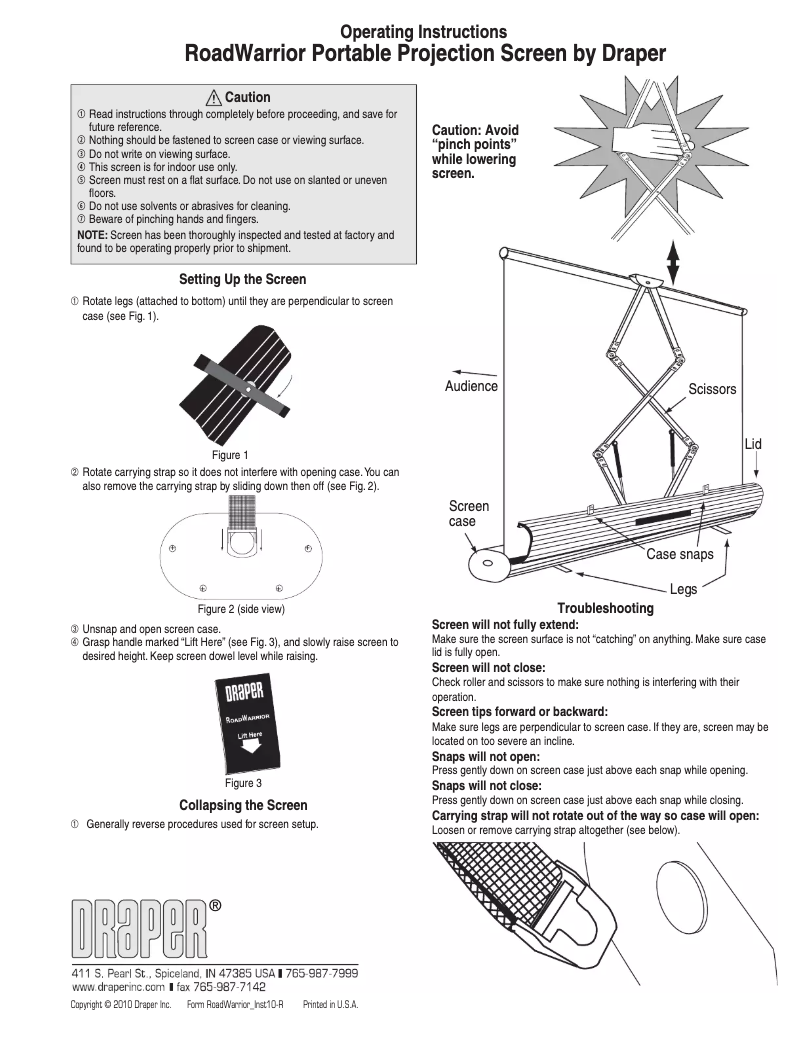 Page 1 de la notice Manuel utilisateur Draper RoadWarrior 230006
