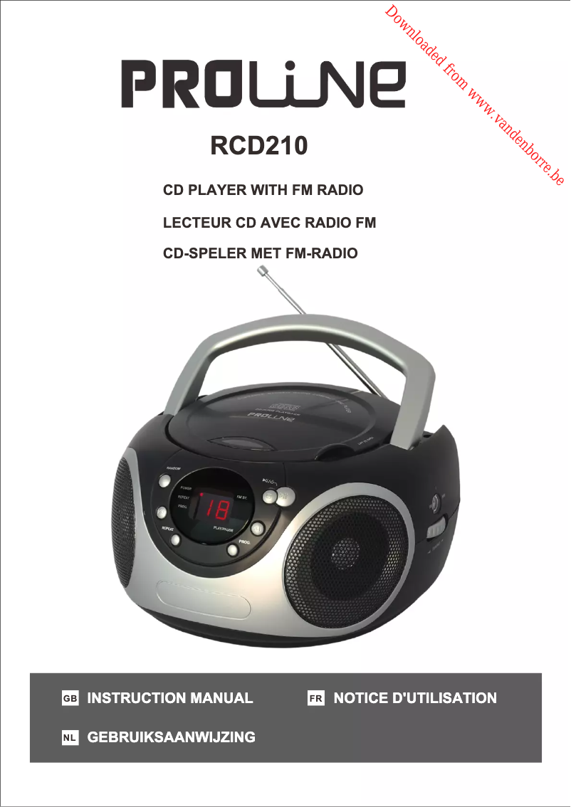 Page n°1 - Manuel utilisateur Proline RCD210