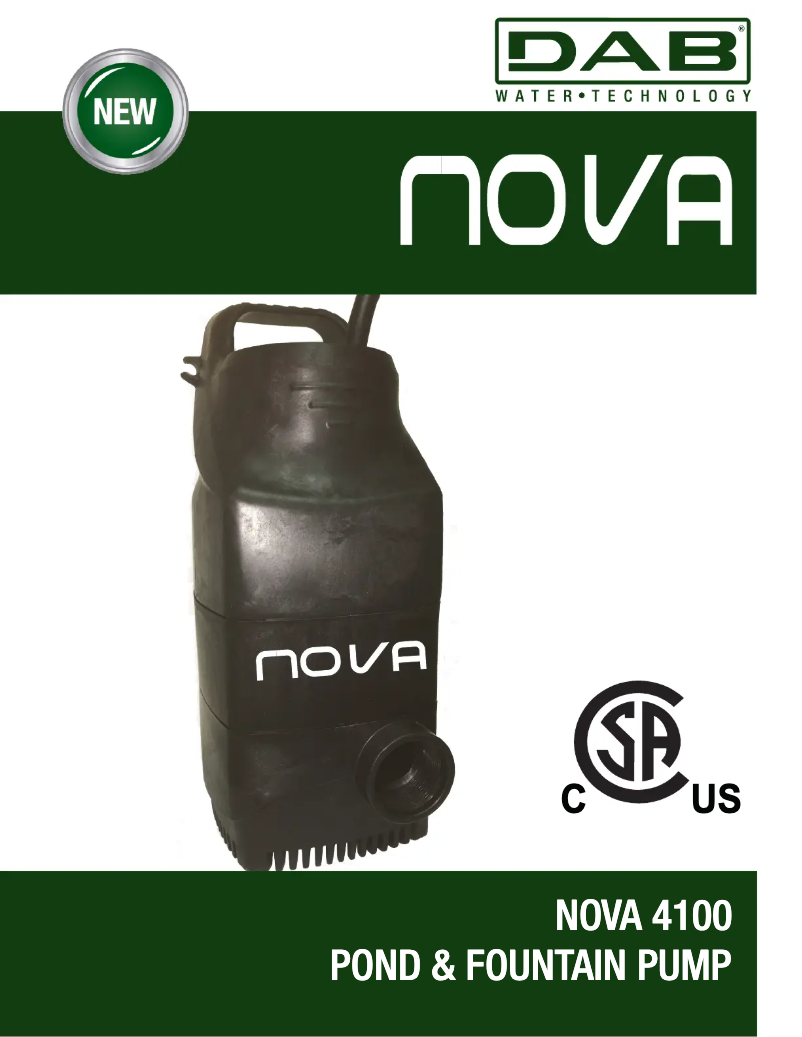 Page 1 de la notice Fiche technique DAB Nova 4100