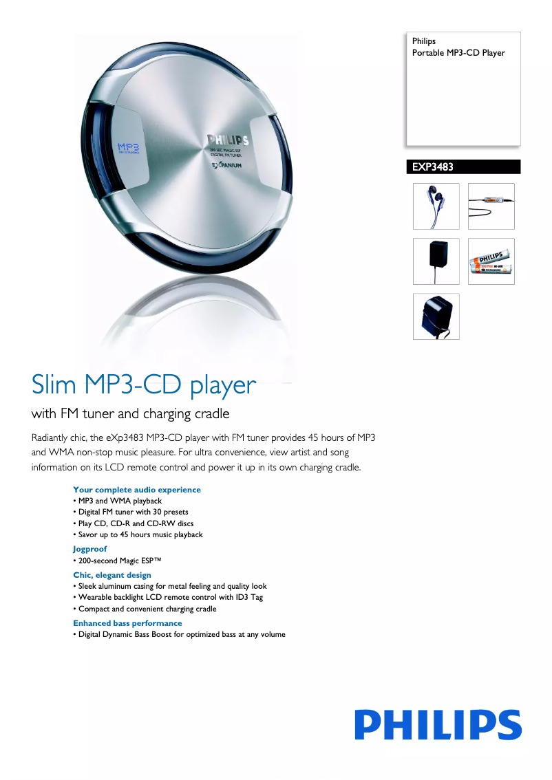 Page 1 de la notice Brochure Philips Expanium EXP3483