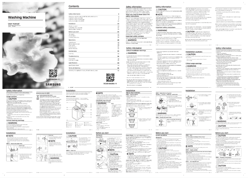 Página 1 del manual Manual de usuario Samsung WA80BG4441BG