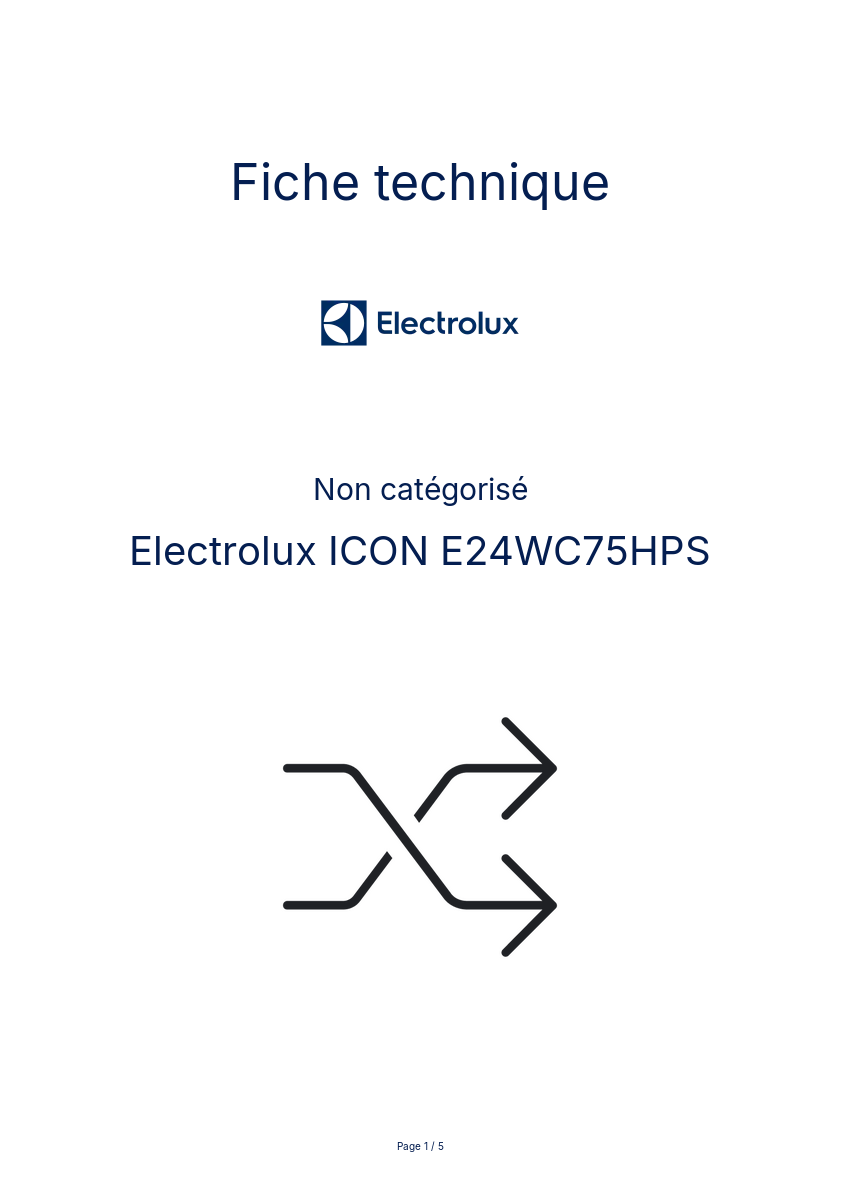 Image de la première page du manuel de l'appareil ICON E24WC75HPS