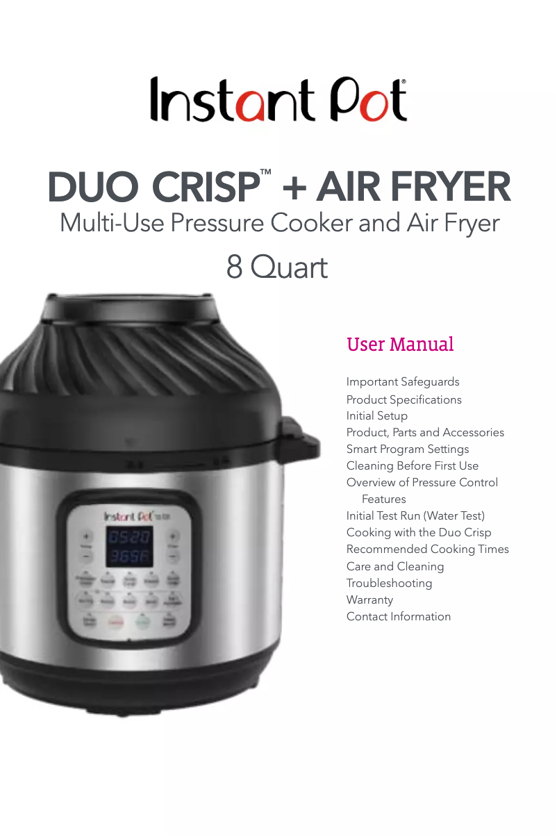 Page n°1 - Manuel utilisateur Instant Pot Duo Crisp