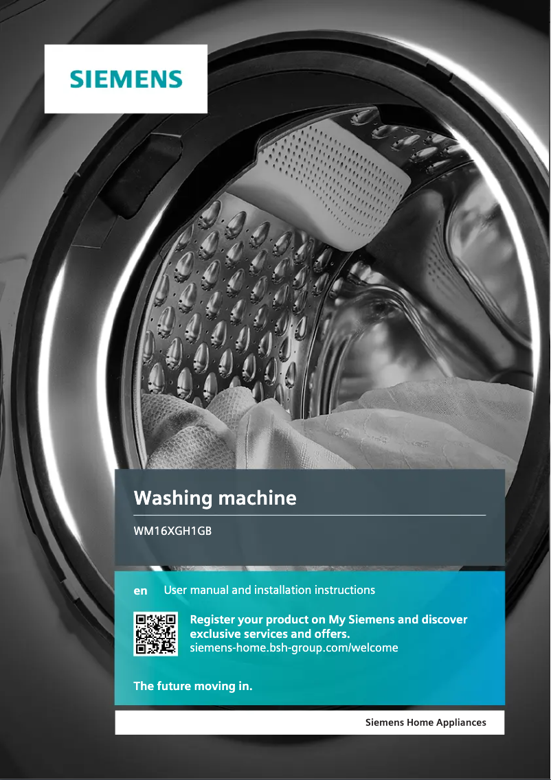 Page n°1 - Manuel utilisateur Siemens WM16XGH1GB