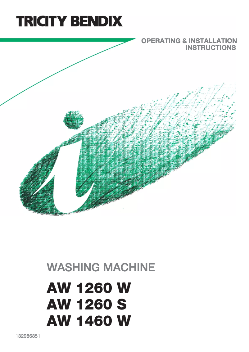 Page n°1 - Manuel utilisateur Tricity Bendix AW 1260 S