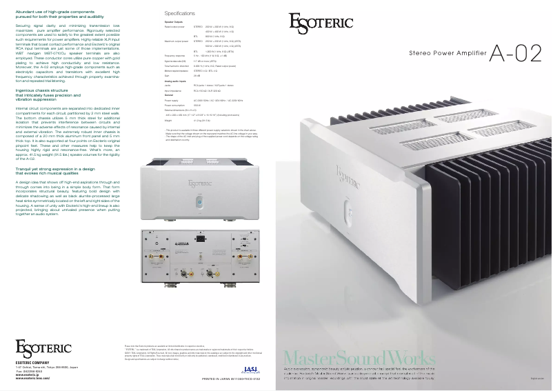 Page n°1 - Brochure Esoteric A-02