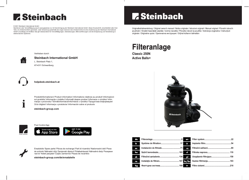 Page 1 de la notice Manuel utilisateur Steinbach Classic 250N