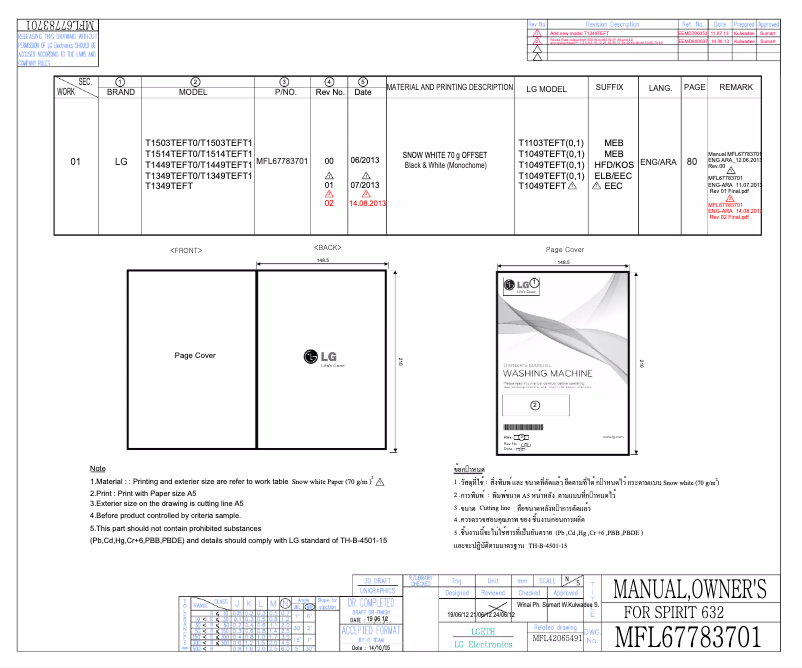 Image de la première page du manuel de l'appareil T1349TEFT1