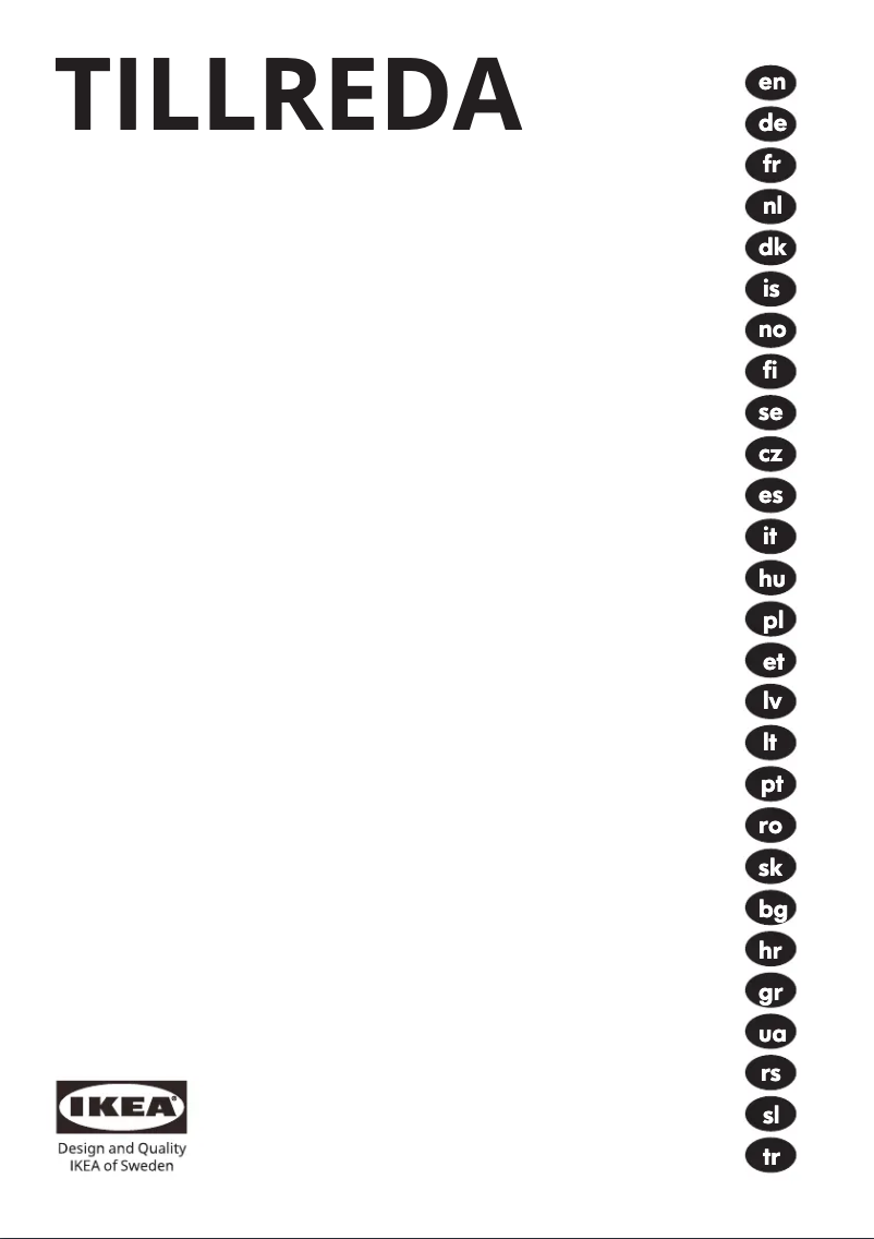 Page 1 de la notice Manuel utilisateur Ikea TILLREDA 805.901.55