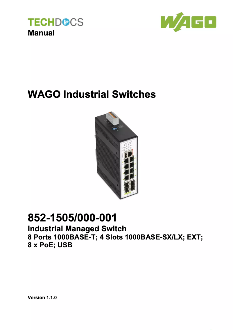 Image de la première page du manuel de l'appareil 852-1505/000-001