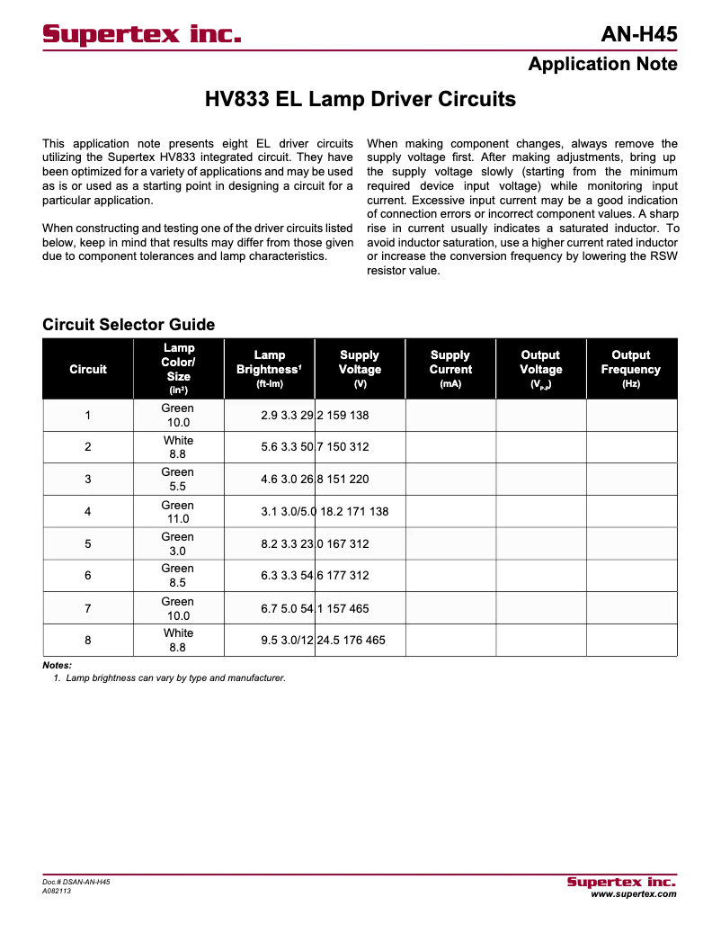 Page 1 de la notice Manuel utilisateur Microchip HV833