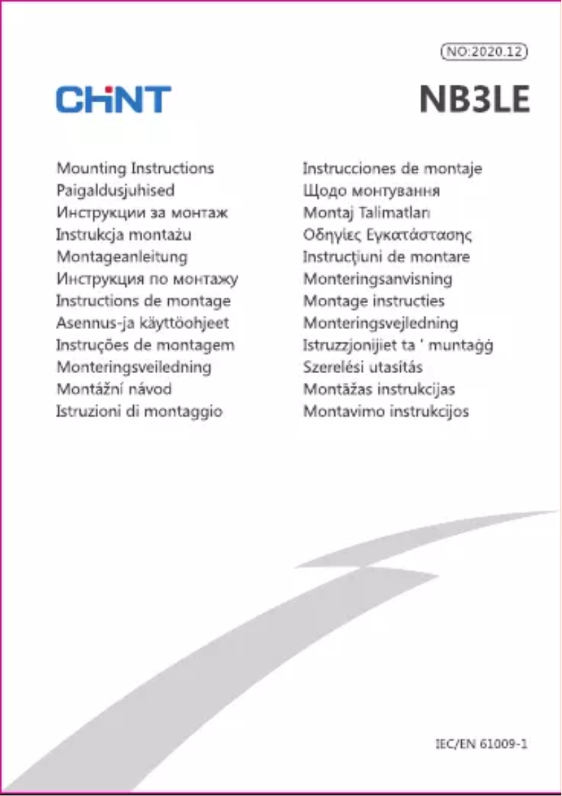 Image de la première page du manuel de l'appareil NB3LE