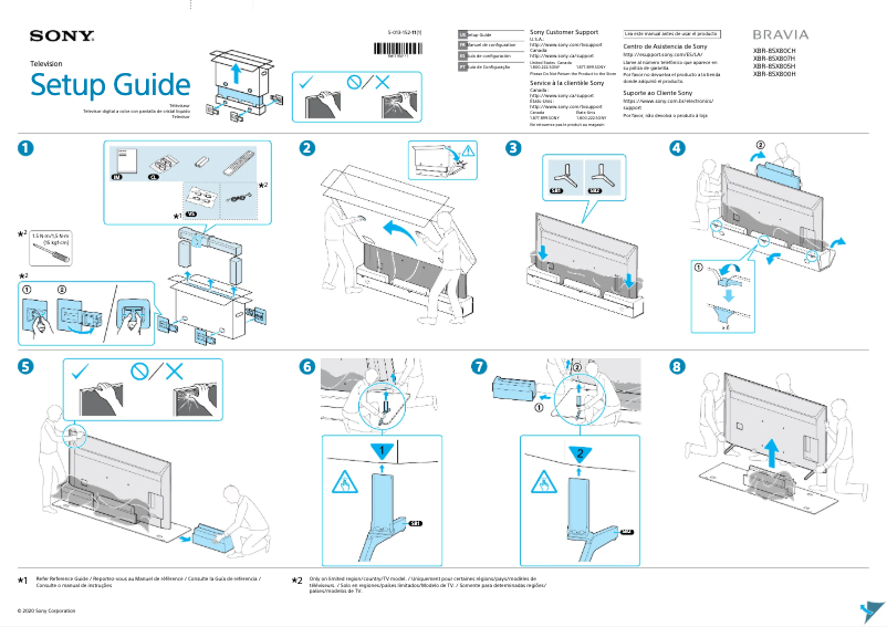 Página 1 del manual Guía de instalación Sony Bravia XBR-85X800H