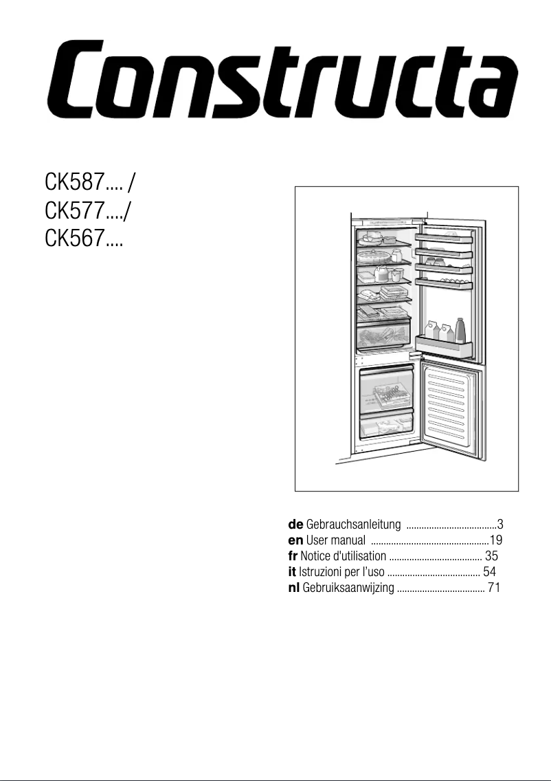 Page n°1 - Manuel utilisateur Constructa CK587VF30