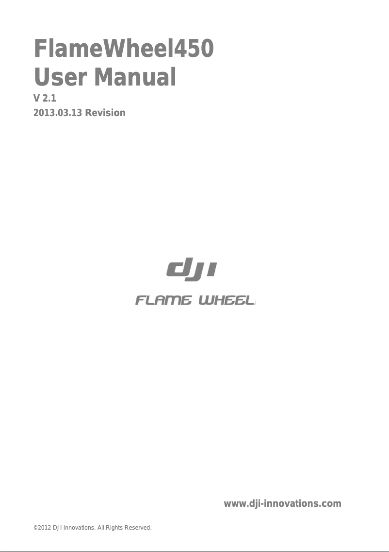 Página 1 del manual Manual de usuario DJI Flame Wheel F450