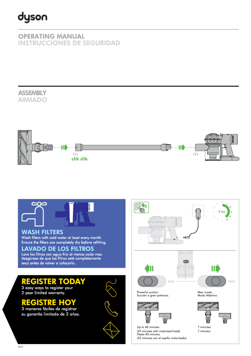 Página 1 del manual Manual de usuario Dyson V8 Fluffy+