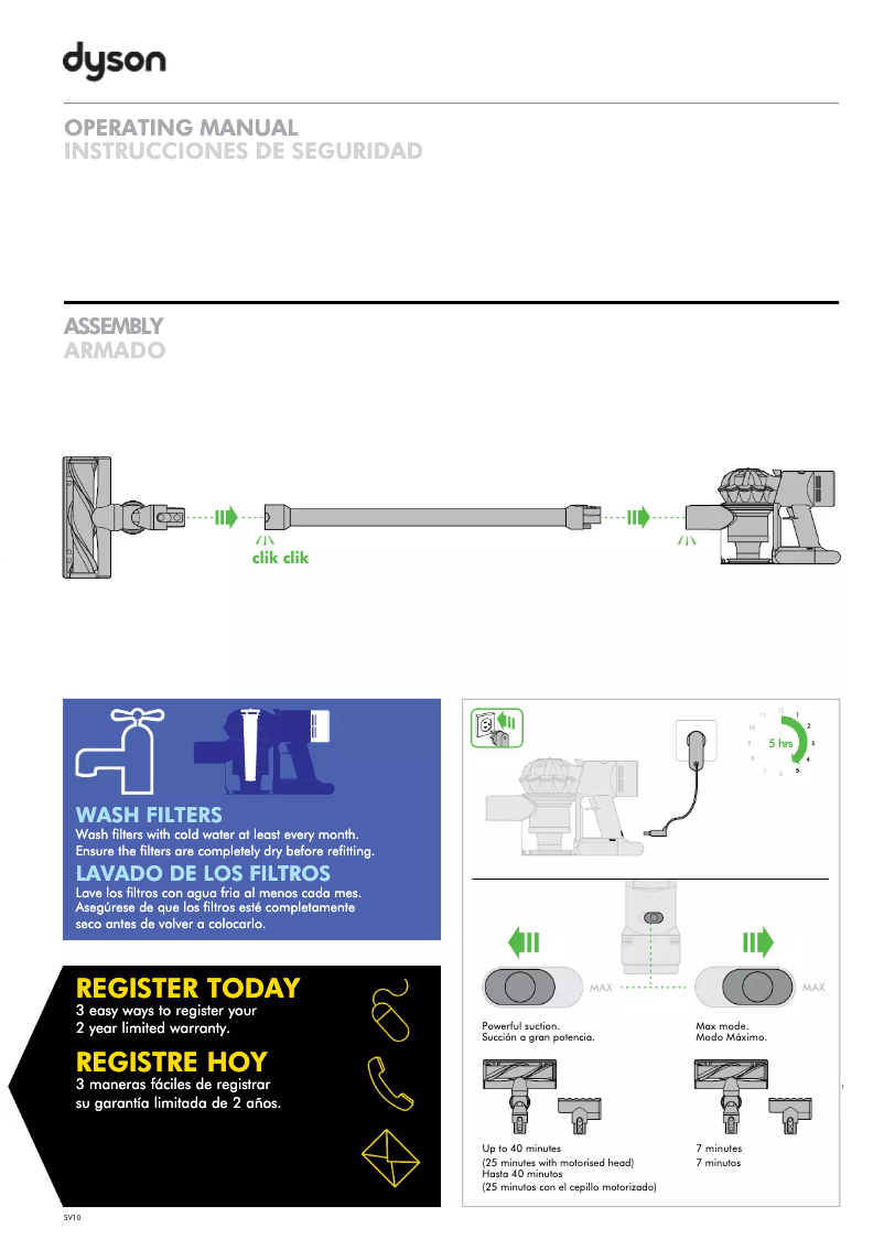 Page n°1 - Manuel utilisateur Dyson V8 Fluffy+