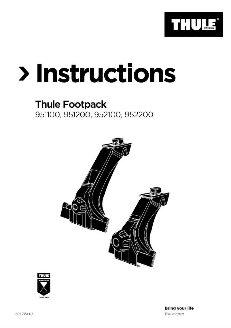 Page n°1 - Manuel utilisateur Thule 9512