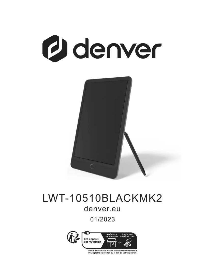 Page 1 de la notice Manuel utilisateur Denver LWT-10510BMK2