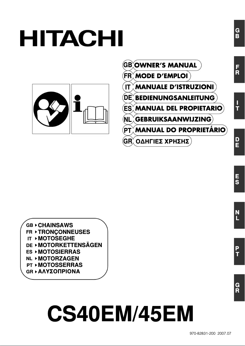 Page 1 de la notice Manuel utilisateur Hitachi CS 45EM