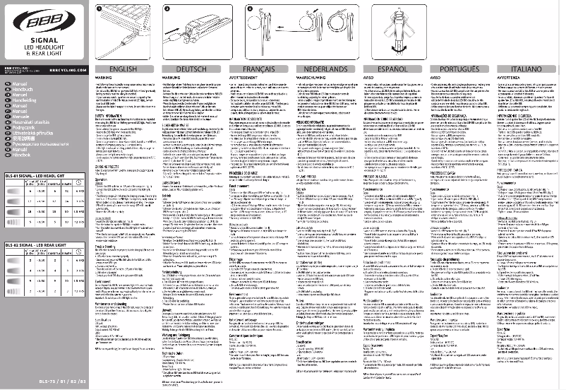 Image de la première page du manuel de l'appareil Signal BLS-82