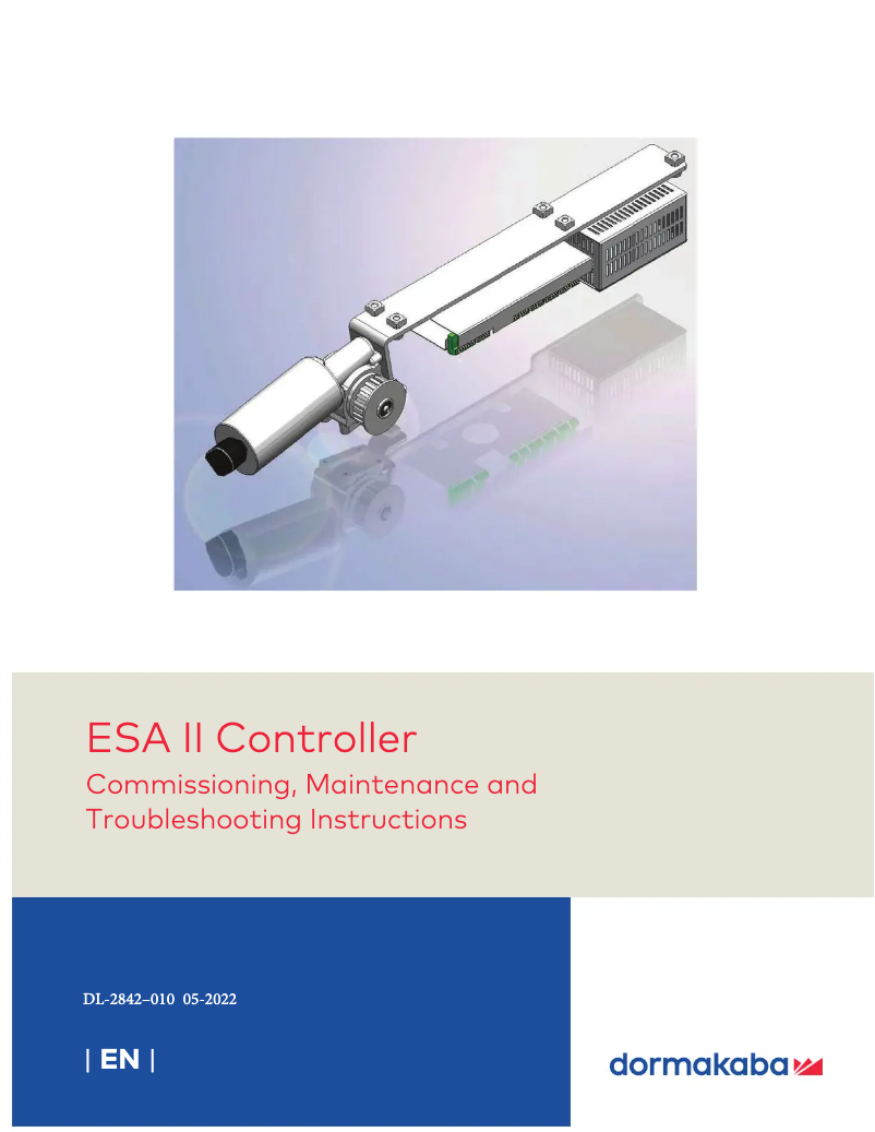 Page 1 de la notice Manuel utilisateur Dormakaba ESA II