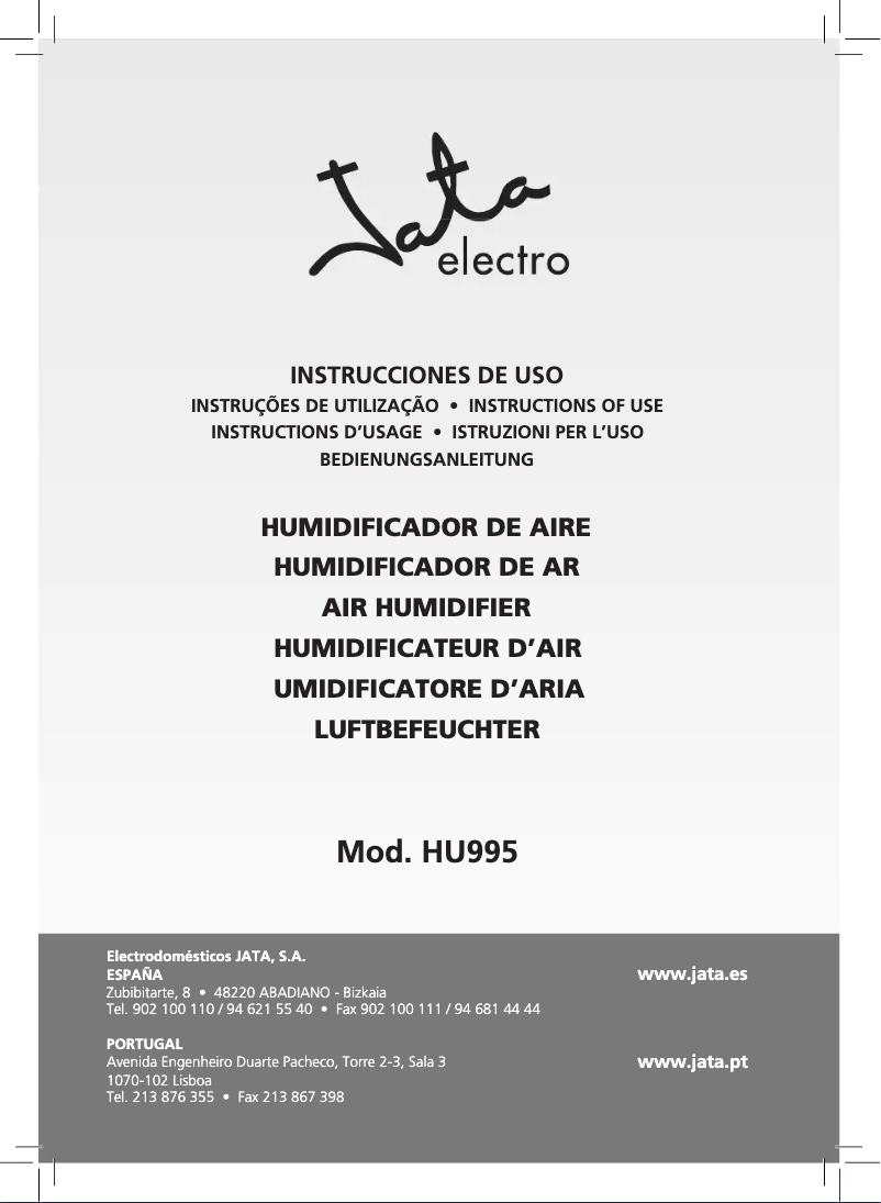 Page n°1 - Manuel utilisateur Jata HU995