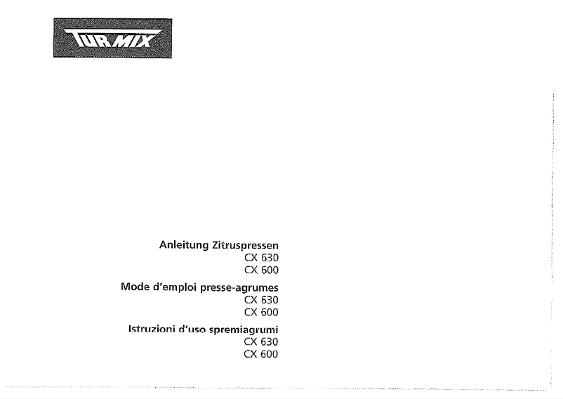 Image de la première page du manuel de l'appareil CX 600