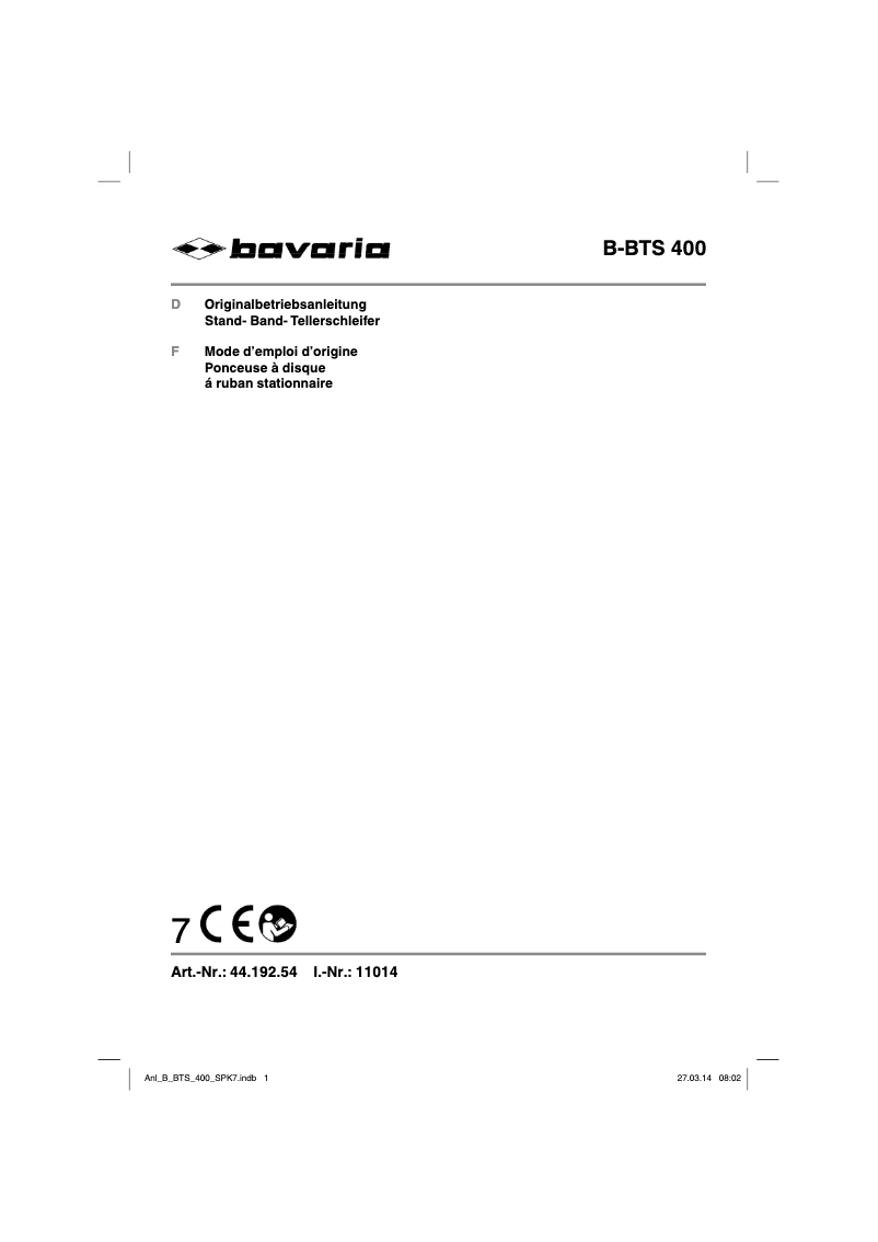 Página 1 del manual Manual de usuario Bavaria B-BTS 400