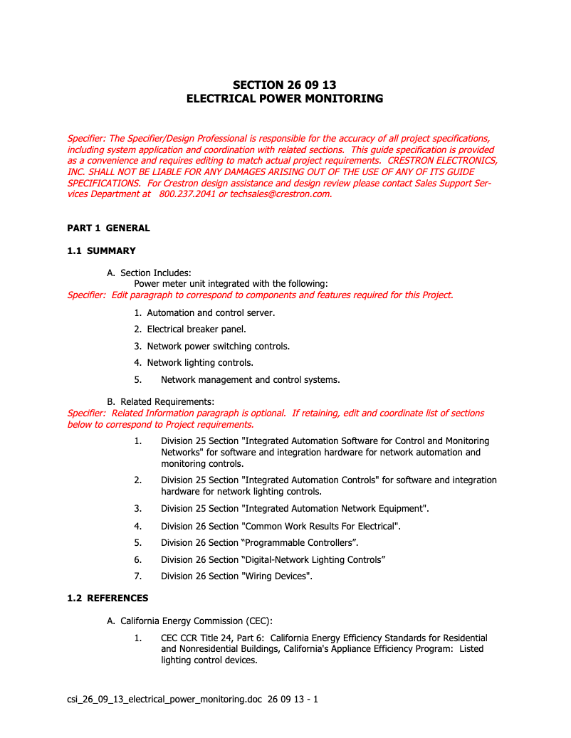 Page 1 de la notice Manuel utilisateur Crestron GLS-EM-CTI-3P21
