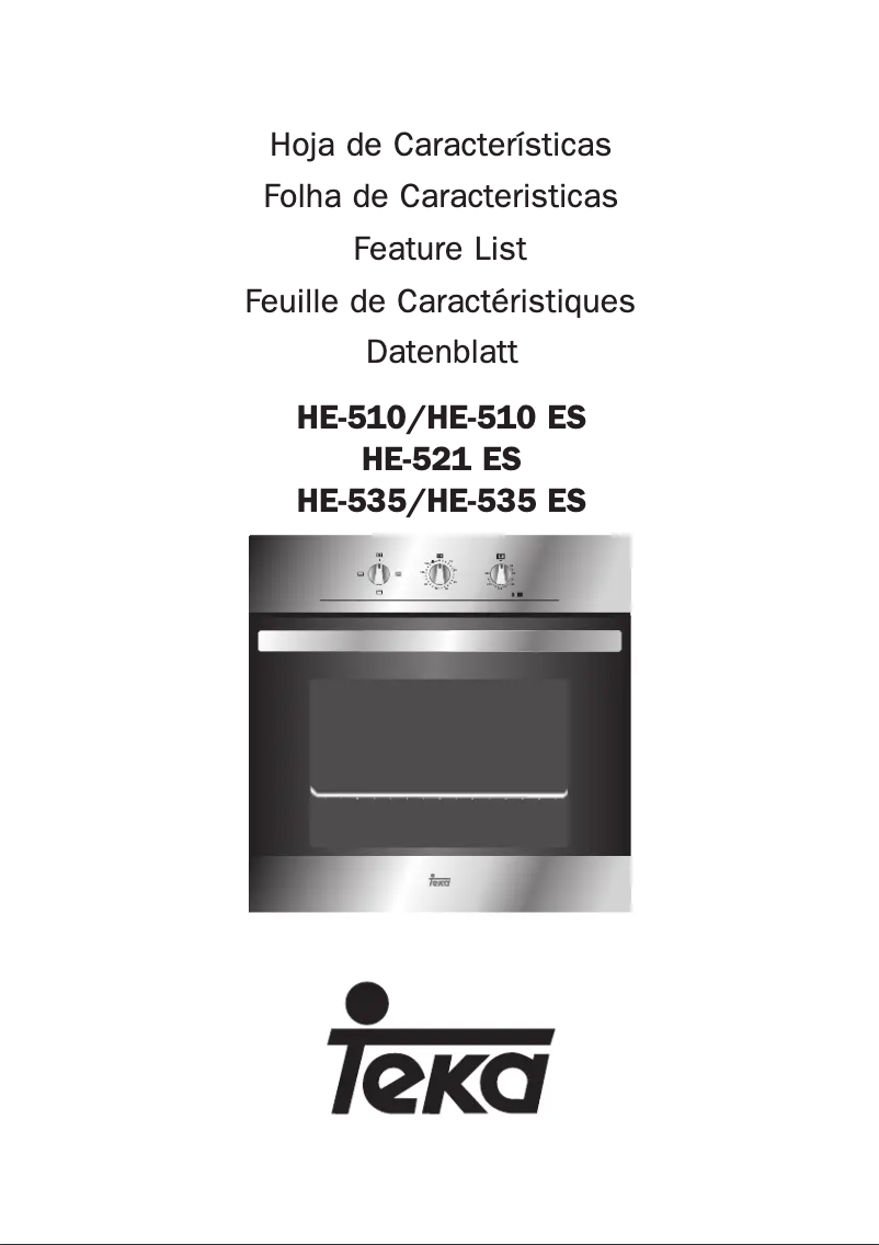 Page n°1 - Manuel utilisateur Teka HE-510