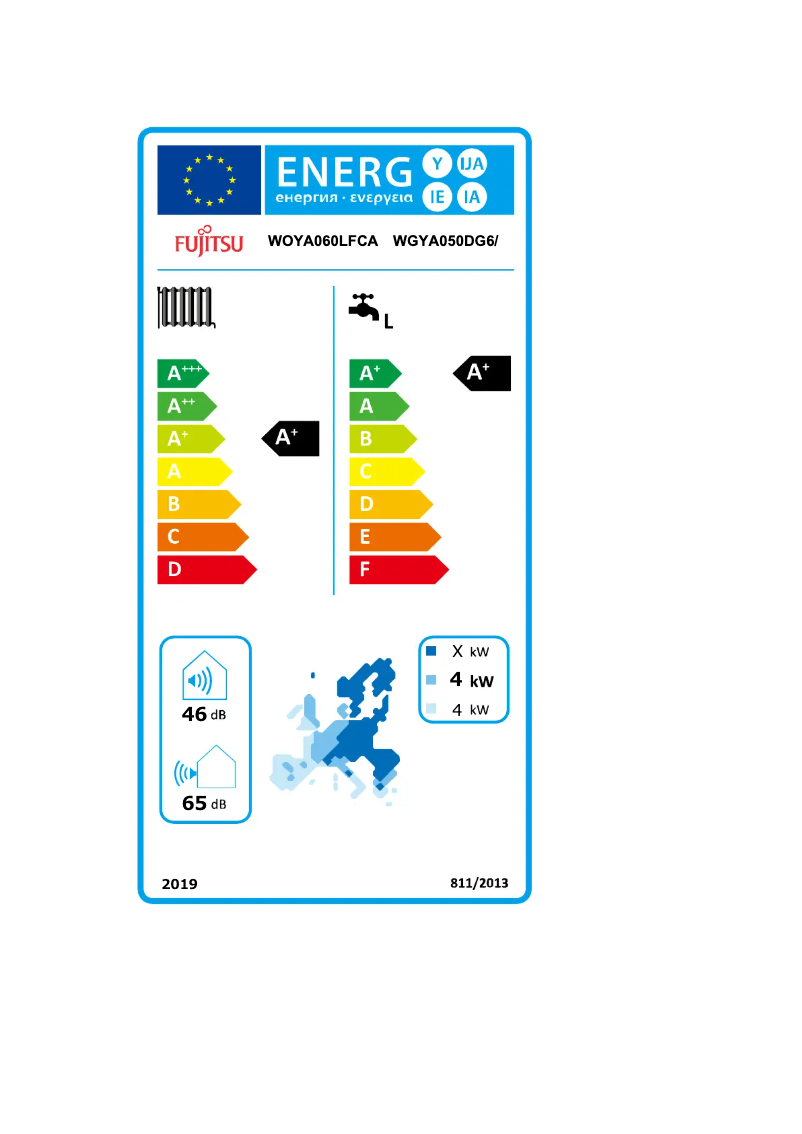 Page n°1 - Label énergétique Fujitsu Waterstage WGYA050DG6