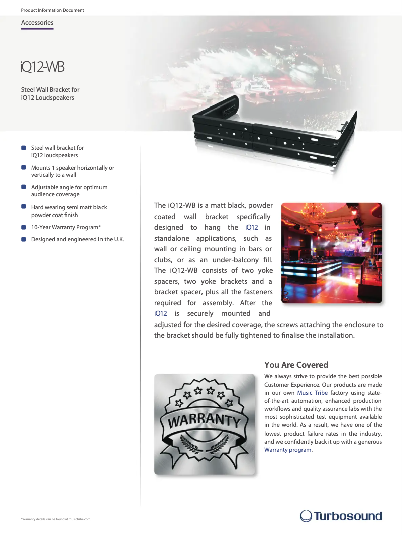 Page n°1 - Fiche technique Turbosound iQ12-WB