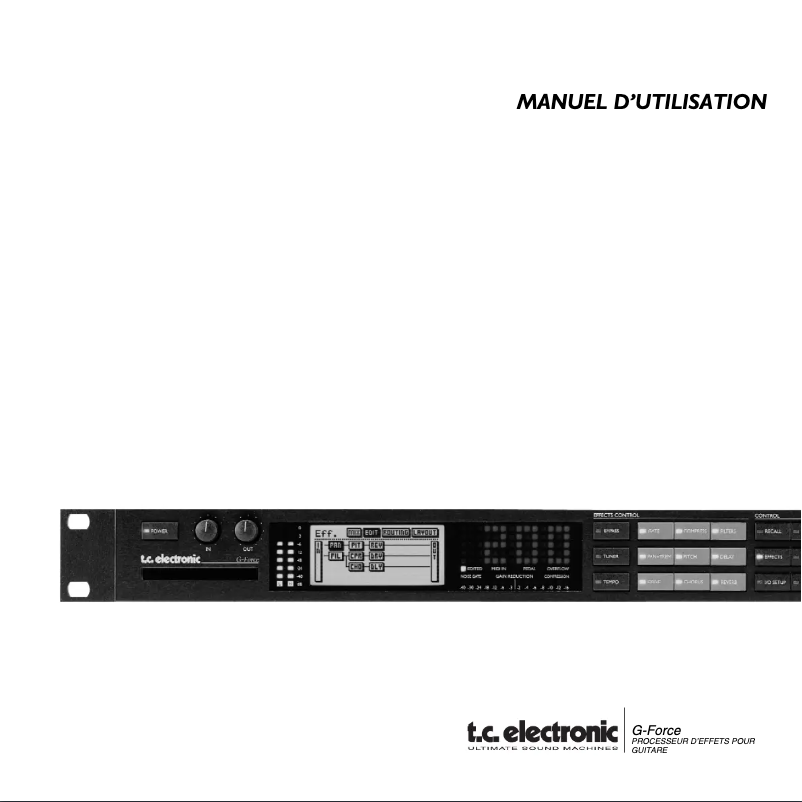 Page 1 de la notice Manuel utilisateur TC Electronic G-Force