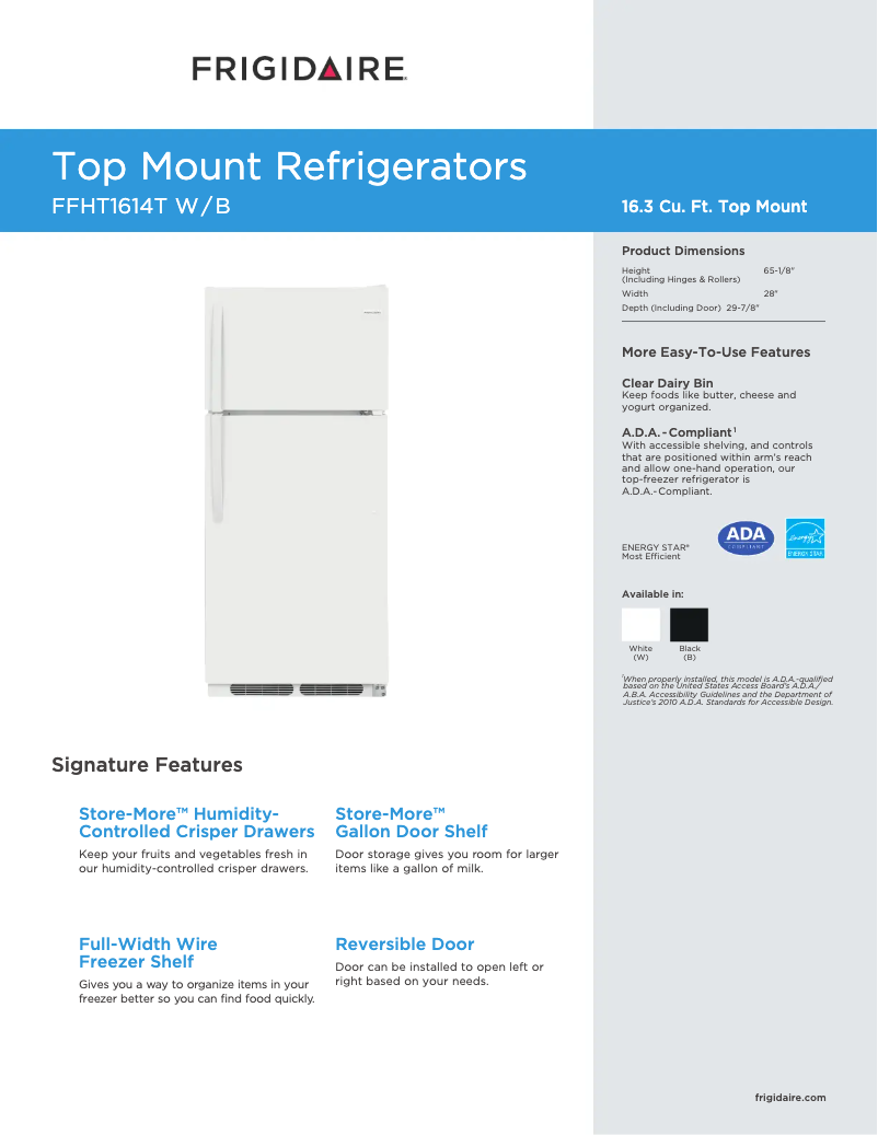 Image de la première page du manuel de l'appareil FFHT1614T