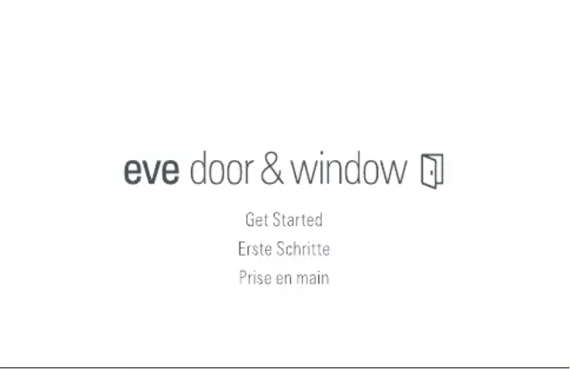 Page n°1 - Guide de démarrage rapide EVE Door & window