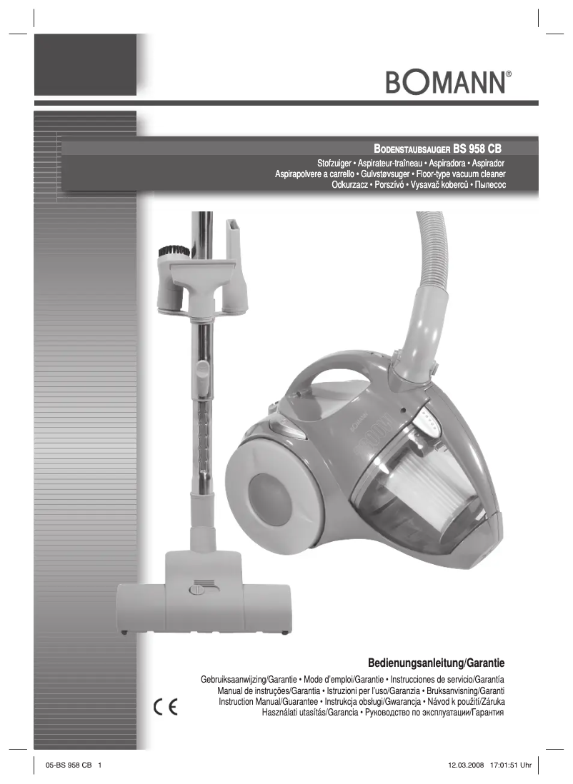 Page 1 de la notice Manuel utilisateur Bomann BS 958 CB
