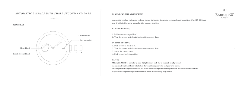 Page 1 de la notice Manuel utilisateur Earnshaw ES-8027-02 Fitzroy