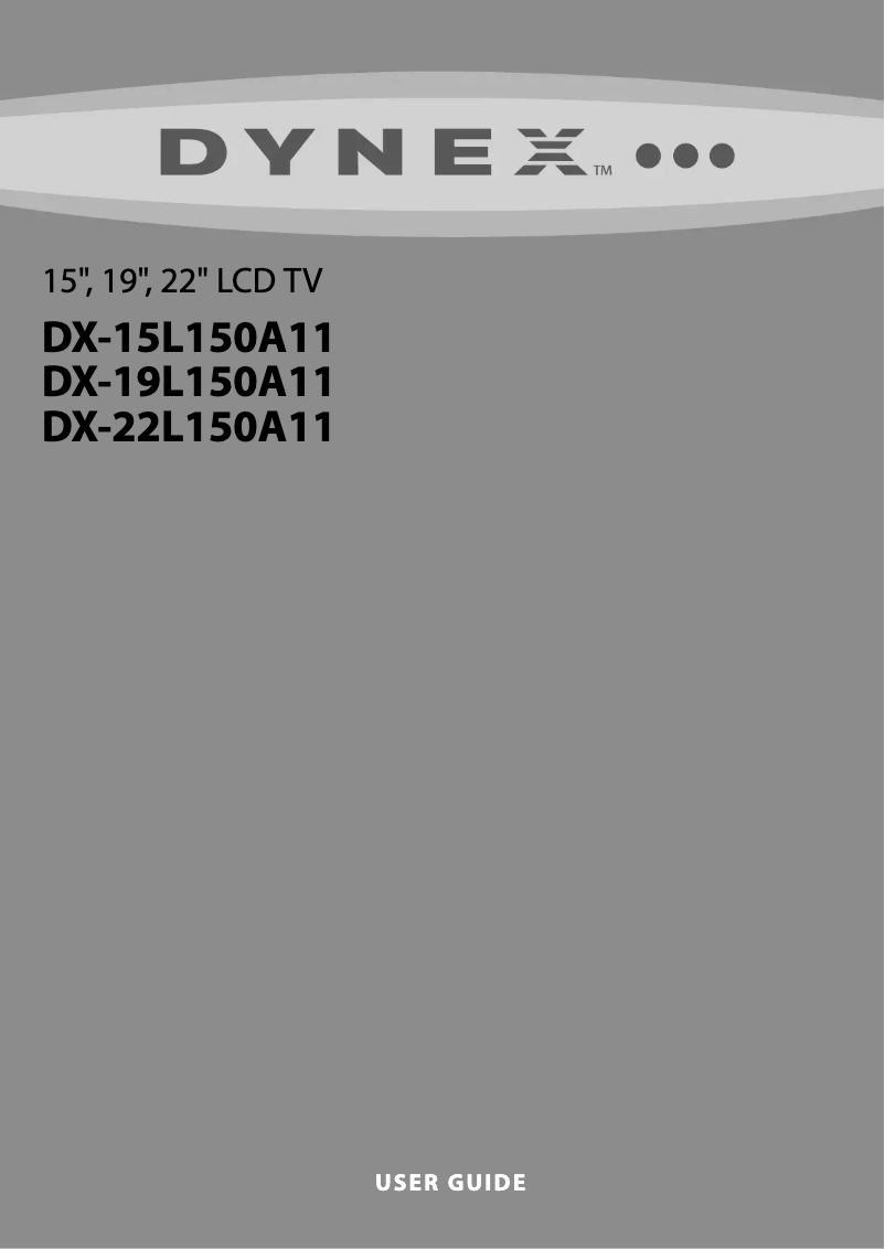 Page n°1 - Manuel utilisateur Dynex DX-15L150A11