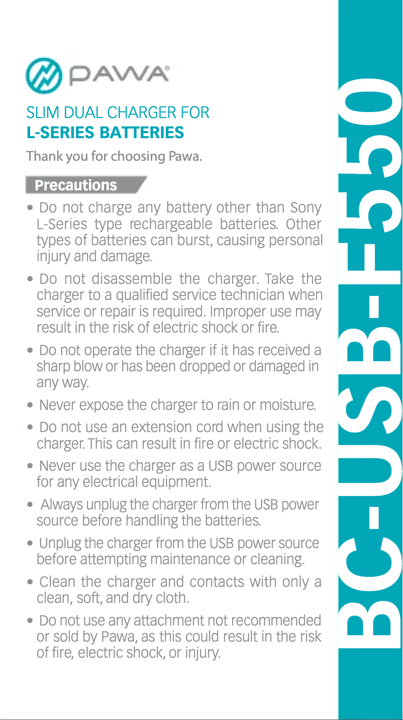 Image de la première page du manuel de l'appareil BC-USB-F550